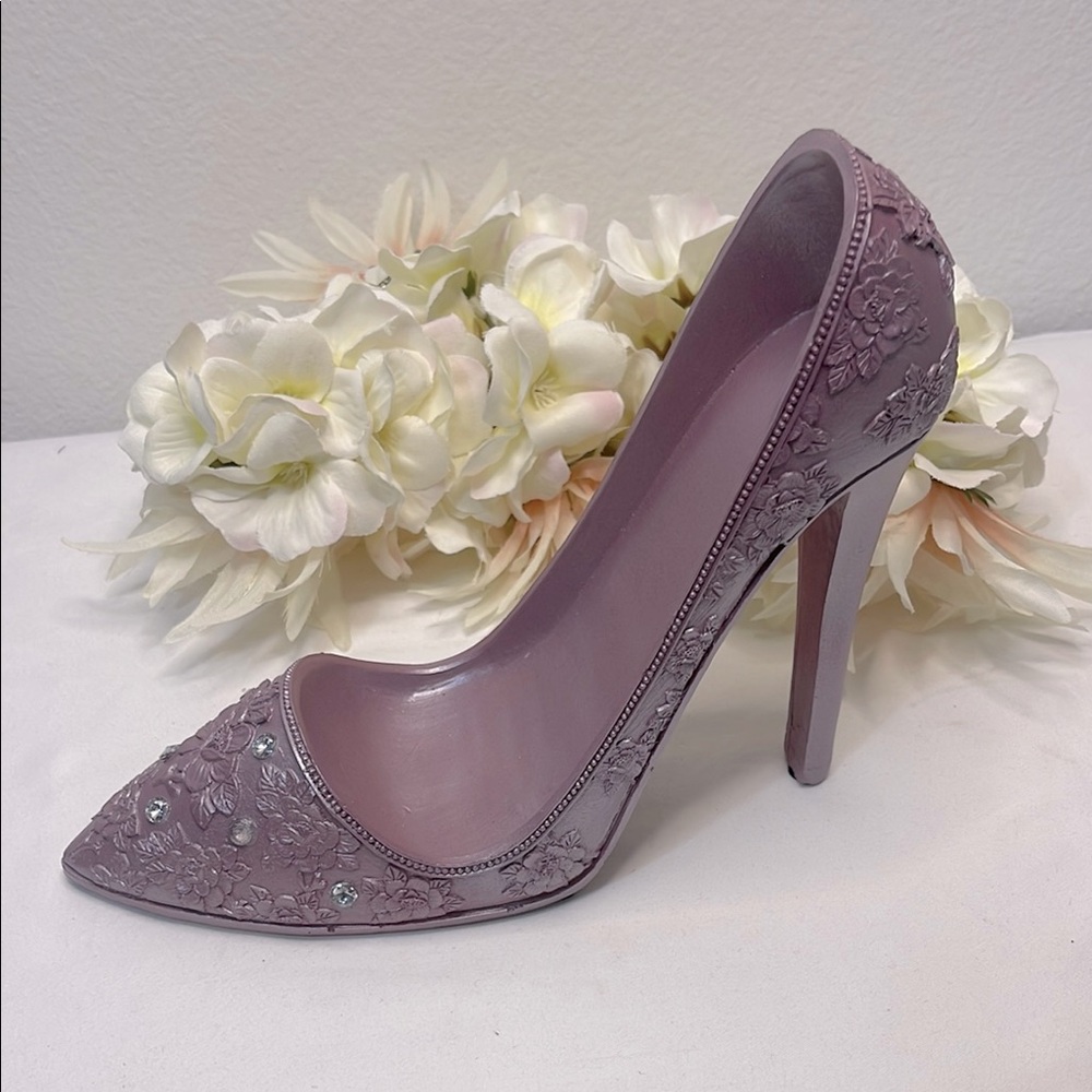 Decor Phone Wine Bottle Holder Purple Stiletto Heel NWOT